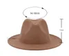 19 kleuren vrouwen Fedora hoed voor gentleman wollen brede rand jazz kerk cap band brede platte rand hoeden stijlvolle trilby panama caps m2921