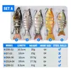 1 Set 2 5pcs Leurres De Pêche Ensemble Avec Boîte Multi Segments Articulés Appâts Durs Wobblers Swimbait Crankbait Swim Bass Pour Brochet Naufrage 220207