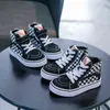 Children autumn canvas shoes boys and girls high-top embroidery trendy 220208