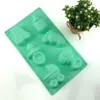 Diy Rectangle Feeding Bottle Moulds Silicone Baby Feet Handmade Soap Molds Cake Cookies Baking Mold With Various Color RRA11197
