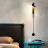 실내 벽 램프 회전 디밍 스위치 LED Sconce 빛 현대 인테리어 로프트 계단 통로 침대 옆가 조명 램프