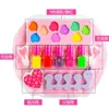 Maquiagem brinquedo fingir brincar de maquiagem infantil kit de maquiagem não tóxica Toy para meninas vestindo caixa de viagem cosmética Girls Beauty Toy LJ3114779