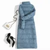 Fi Women Double Sided Down Long Jacket Winter Turtleneck White Duck Coat Breasted Parkas Warm Snow Outwear 211221