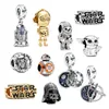 Новый 925 серебряных серебряных бусин Звездные роботы Charms Diy Fit Bracelet Pandora For Women Ожерелье для модника