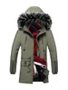 Piumino da uomo Parka Giacca invernale da uomo Cappotto lungo Collo in pelliccia Foderato Cappotto caldo Cappuccio staccabile da esterno Abbigliamento moda1