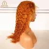 Blonde orange Echthaar-Perücken, tief gewellt, farbige Vollspitze-Perücke, Ingwerblonde 360-Lace-Front-Perücke für schwarze Frauen 4852625