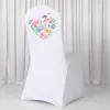 50pcs High Quality Digital Print Custom Logo Spandex Stretched Wedding Birthday Party Baby Shower Banquet Chair Cover