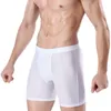2 pcs Set Silk Silk anti-usure Jambes Fitness Longue sous-vêtements Men Sous-vêtements Mesh Sexy Tirez Stretch Boxers Sportswear Male Panties Y200415