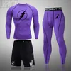 The Flash Winter Thermal Men Sets Quick Dry Tight Sous-vêtements Fitness Leggings Manches longues Compression Vêtements de haute qualité Costumes LJ201125