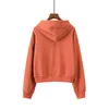 4 Feste Farbe abgeschnitten Hoodie Frauen Herbst neue koreanische Chic Harajuku Sweatshirt gelb dünne XS-L Frauen mit Kapuze Hoodies lose 201008