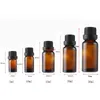 12pcs 5ml / 10ml / 15ml / 20ml / 30ml Bottiglie contagocce in vetro marrone ambrato Euro Olio essenziale Fiale per pipette per aromaterapia liquida Contenitori spedizione