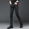 2020 Nouvelle arrivée Jeans Denim pour hommes Pantalons droits pleine longueur avec haute élasticité Pantalon Slim Homme Mode Jeans taille moyenne hommes 201118