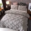 Luxury Classic 2/ Bedclothes Duvet Cover Sets with Pillowcase Solid Color Pleat Bedding Set Single Queen King Size Bed Linen LJ201015