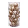 30pcs 6 cm Balle świąteczne dekoracje świąteczne przezroczyste złoty biały różowy festiwal imprezy wiszący drzewo ozdoby do domu 201201