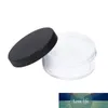 50g Esvaziar Cosmetic Jar Pot frasco Pó Pó solto Sifter Container com solta Puff Pot Viagem com boné preto / branco