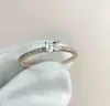 S925 Silber Luxuriöser hochwertiger Punk-Bandring mit quadratischem Diamant für Damen, Hochzeitsschmuck, Geschenk in 18 Karat Roségold plattiert und Platin PS4827