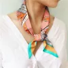 Mode Luxus Tasche Schal Frauen Twill Seidenschal dünne Schals Design Handgelenk Tuch Foulard Halstuch Stirnband Für Damen