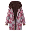 Running Jackets Women Coat Floral Print Vintage Long Sleeve Thick Winter Jacket For Daily Wear