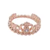 Rose Gold Plated & 925 Sterling Silver Jewelry Ring My Princess Tiara European Style Charm Crown Ring Gift 180880CZ4100597