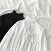 Gagaok Женщины Streetwear Blouse Весна Осень Новый Стенд Стенд Стенд Рукава Свободные Случайные Повседневные Дикие Женщины Мода Рубашки LJ200831