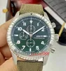 Beroemde Curtis Eagle Watch Special Design Green Dial Quartz Stopwatch Mens Horloges Kijk Manly Horloges met Logo en Militaire Band