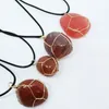 Irregular Crystal Stone Handmade Pendant Necklaces With Rope Chain For Women Men Party Club Decor Jewelry