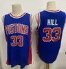 NCAA Vintage 33 Grant Hill 10 Dennis Rodman 11 Isiah Thomas 40 Bill Laimbeer 4 Joe Dumars Basketball Jersey College Chemises cousues