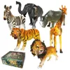 6pcs/set Wild Forest Dinosaur Action Figures Animals Model Set Figurines for Children Wildlife Toy