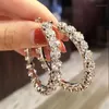 Hoop Huggie Crystal Rhinestone Kolczyki Kobiety Złota Sliver Moda Biżuteria dla Diamond Earring1
