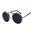 mens retro steampunk circle vintage round flip up sunglasses women men punk style sunglass metal frame black sun glasses male uv404341112