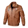 Veste de vol à hommes de l'Air Force Fur Linner Faux Men de cuir noir Brun Brown Bomber Hiver Male Plus taille 6xl 201105