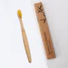 Farbe Kopf Bambus Zahnbürste Großhandel Umwelt Holz Regenbogen Bambus Zahnbürste Mundpflege Weiche Borsten DHL Kostenloser Versand