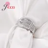여성을위한 새로운 반짝이 벨트 반지 절묘한 오스트리아 작은 크리스탈 Bijoux 고품질 925 앙 링 실버 쥬얼리