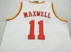 Custom #11 Vernon Maxwell Basketball Jersey maschile rosso bianco di qualsiasi dimensione 2xs-5xl Nome e numero di alta qualità