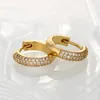 Jóias femininas Acessórios para mulheres Brincos de revestimento de ouro Pendientes de moda Clear CZ Coleções de 19mm Earring de círculo redondo150563058131242