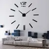 Wall Watch Quartz Clocks Fashion Watches 3d Real Big gehaaste spiegelsticker Diy Living Room Decor Modern Y200407