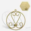 3D Geometry Candlestick Vintage Metal Wall Hexagon Sconce Candlesticks Home Walls Hanging Ornaments Candlelight Dinner Props BH4293 TYJ