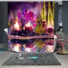 Hermosa flor patrón de impresión 3D poliéster moderno impermeable moho ducha decoración del hogar cortina baño T200711
