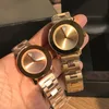 Erkekler Kadınlar Saatler Çift Saatleri Kuvars Hareketi 36mm 42mm Dial Paslanmaz Çelik Kayış Kristal İzle Günlük Moda Su Geçirmez Izle