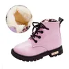 BAMBINI Stivali di gomma Bambini neri Pelle verniciata Botas Ragazzi Ragazze Stivali da neve peluche impermeabili Scarpe da ginnastica per bambini Bottes Enfant LJ200911