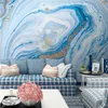 Custom 3D Wallpaper Mural De Parede Blue Marble Pattern TV Background Wall Painting Papers Home Decor Living Room Modern