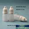 100 unids / lote Promoción 8ML Ojos de plástico Dropper Bottle Botella PET líquido Gotero Medicina Pote 8G Tapa blanca Diámetro 19mm x Altura 51mm