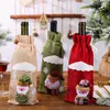 Copri bottiglia di vino di Natale Decorazione natalizia Borsa porta bottiglia di Babbo Natale Pupazzo di neve Bottiglia di vino di Natale Vestire la decorazione della festa