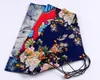 3 pièces/ensemble baguettes chinoises cuillère sac en tissu ensemble de vaisselle en bois vaisselle Portable avec sac en tissu floral pour voyage en plein air L