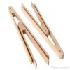 Wholesale Wooden Food Clips Bread Tongs Beech Wood Dessert Biscuits Clip Cake Tongs Multifunction Cooking Clip Home Bakeware Tool DBC VF1577