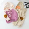 Garoto menino menina casual roupas encapuçado para menino menina conjunto de roupas de bebê novo conjunto de garotos primavera outono roupas 1 2 3 4 anos lj200916