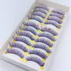 Purple False Eyelashes Taiwan Handmade Black Clip Colorful Lashes Wholesale