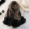 Luxury Women Ombre Leopard Dot Natural Silk Scarf Lady Fashion Print Shawls and Wraps Pashmina Foulards Bandana Hijab Snood 2010181292859