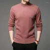 Maglioni da uomo 2021 autunno e inverno uomo dolcevita pullover maglione moda tinta unita camicia spessa calda che basa abiti maschili di marca1