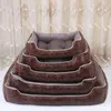 Luxury PU Leather Dog Beds Waterproof Cozy Pet Basket Cat Kennel Removable Mattress for Puppy Big Animals Bulldog Teddy Y200330